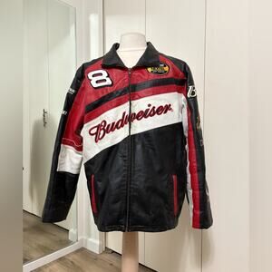 Dale Earnhardt Jr. Budweiser NASCAR Jacket – Chase Authentic Wilsons Leather L